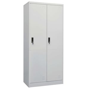 vidaXL Wardrobe Light Grey Steel Medium Wardrobe Rectangular