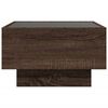 vidaXL Coffee Table Brown oak Engineered wood, glass 19.7x19.7x11.8 in