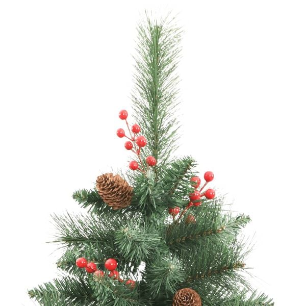 vidaXL Artificial Hinged Christmas Tree Green PVC, Metal Large