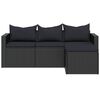 vidaXL Patio Lounge Set 3 Piece Set Black PE rattan Large
