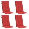 vidaXL Highback Chair Cushion Set of 4 Red 100% Polyester