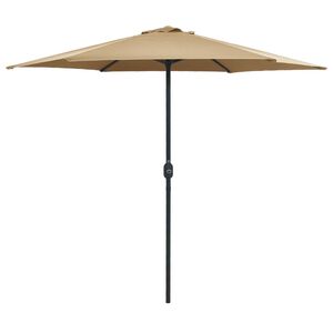 vidaXL Garden Parasol Taupe Polyester Standard Garden Parasol Round