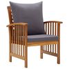 vidaXL Garden Lounge Set Dark grey, Natural wood Solid Acacia Wood Medium