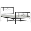 vidaXL Bed Frame Black Powder-Coated Steel Twin Bed Bed Frame