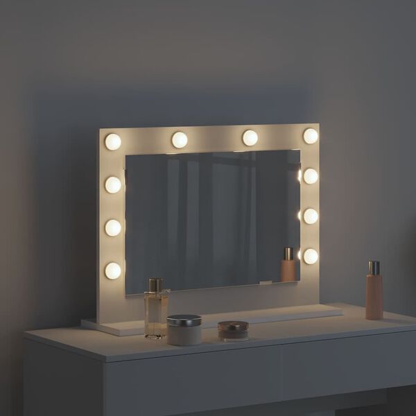 vidaXL Vanity Mirror with Mirror White 23.62 x 17.72 x 7.09 in