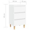 vidaXL Bed Cabinet White Engineered wood, Solid eucalyptus wood