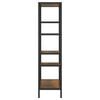 vidaXL Book Shelf Dark brown and black Engineered wood, steel