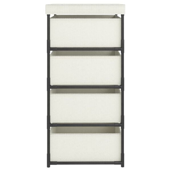 vidaXL Storage Rack Cream Steel, Fabric (100% Polyester) Lightweight