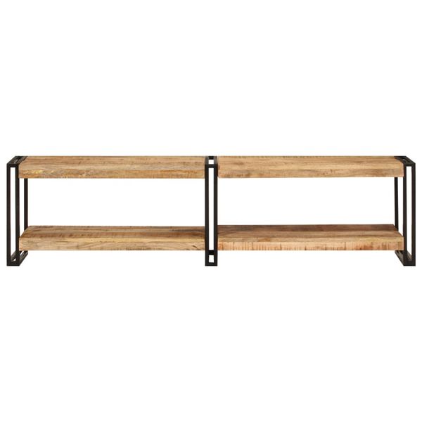 vidaXL TV Cabinet Natural wood Solid Mango Wood, Metal Standard