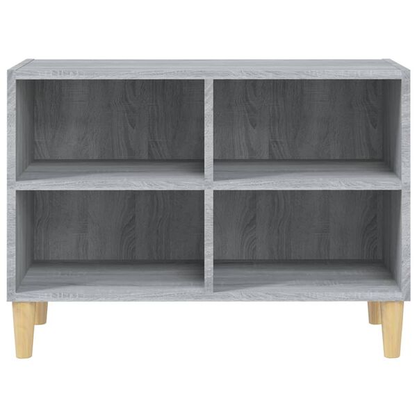 vidaXL TV Cabinet with Solid Wood Legs Grey Sonoma 27.4x11.8x19.7"