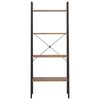vidaXL Standing Shelf Dark brown and black Engineered wood, steel Medium