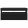 vidaXL TV Cabinet Black Oak 35.43 x 13.78 x 15.75 in Engineered Wood