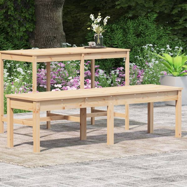 vidaXL Garden Bench Natural wood Solid pine wood 2-seater Durable