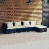 vidaXL Garden Lounge Set Black, Cream