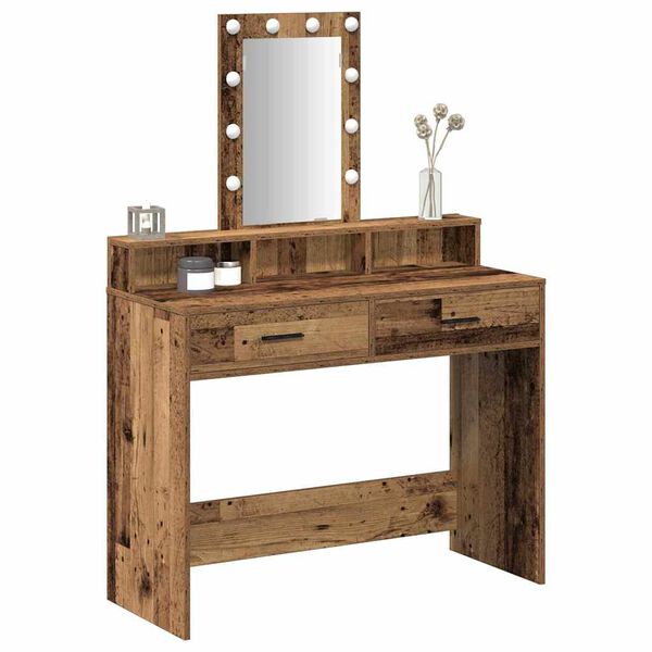 vidaXL Dressing Table Brown 39.37 x 16.14 x 55.12 in Engineered Wood