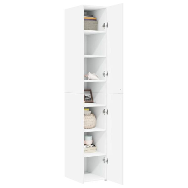 vidaXL Highboard White 11.8"x16.7"x72.8" Engineered Wood
