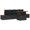 vidaXL Garden Dining Set with Cushion Manual 5 pcs Black and Brown