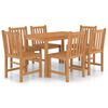 vidaXL 7 Piece Garden Dining Set 47.2" x 27.6" Solid Teak Wood