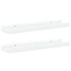 vidaXL Frame Ledge Shelf Set of 2 White MDF 15.7 in x 3.5 in x 1.2 in
