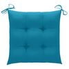 vidaXL Patio Chair Set of 2 Light blue cushions, Natural wood