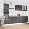 vidaXL Kitchen Cabinet Set Black Engineered wood 7-piece set
