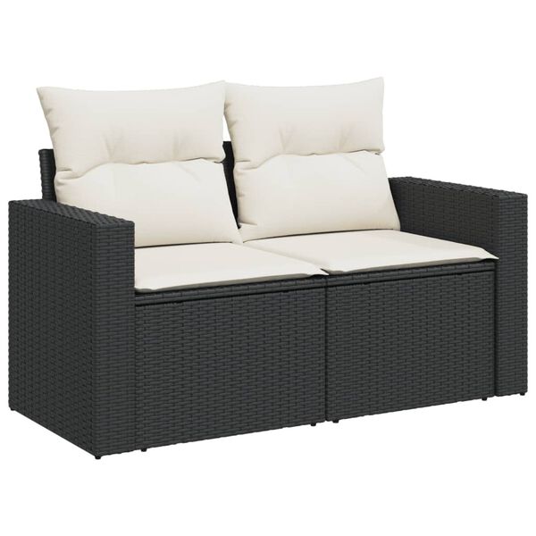vidaXL Garden Sofa Set Black, Cream White