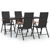 vidaXL Garden Dining Set Black and Brown