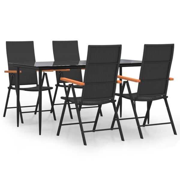 vidaXL Garden Dining Set Black and Brown