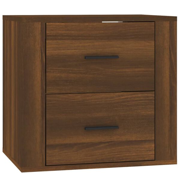 vidaXL Wall-mounted Bedside Cabinet Brown oak Engineered wood