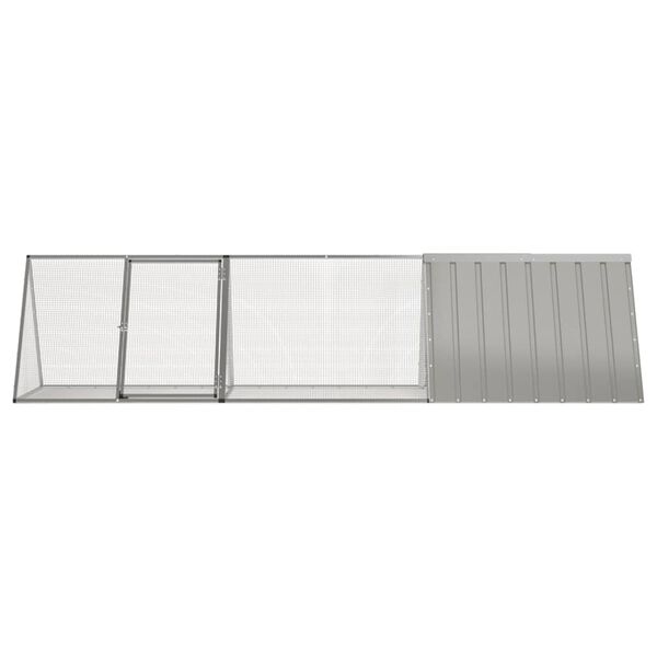 vidaXL Rabbit Cage Grey Galvanized steel 119.1 x 31.7 x 28.0 in