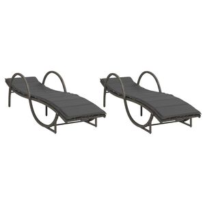 vidaXL Sun Lounger Grey PE rattan Standard for sun loungers Sun Lounger