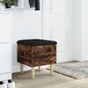 vidaXL Storage Bench Smoked oak and black cushion