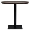vidaXL Dining Table Dark Ash MDF, Steel 31.5 in Diameter Simple