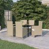 vidaXL Garden Dining Set Beige and Black