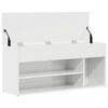 vidaXL Shoe Bench High gloss white Engineered wood Standard Shoe Bench
