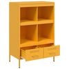 vidaXL Highboard Mustard Yellow Cold-rolled steel Medium Adjustable Feet