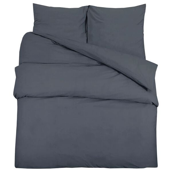 vidaXL Duvet Cover Set Anthracite Microfiber 61 x 87 in Lightweight