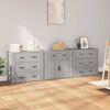 vidaXL Sideboards 3 pcs Gray Sonoma Engineered Wood