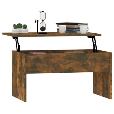vidaXL Coffee Table Smoked Oak 31.5"x19.9"x16.3" Engineered Wood