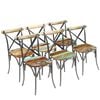 vidaXL Dining Chair Set of 6 Multicolor Reclaimed wood and steel