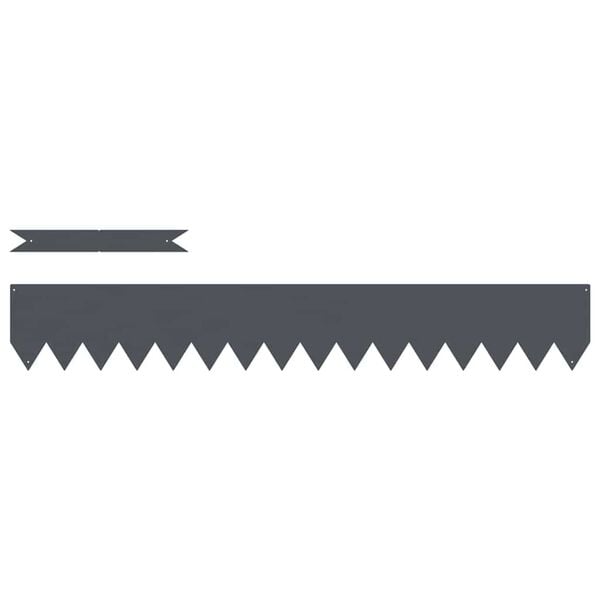 vidaXL Lawn Edging 10 pcs Anthracite 100 x 0.05 x 20 cm