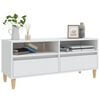 vidaXL TV Cabinet White Engineered wood, eucalyptus wood Medium