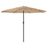 vidaXL Garden Parasol Brown Polyester, Powder-Coated Steel Large