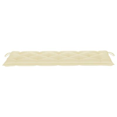 vidaXL Batavia Bench with Cream White Cushion 59.1" Solid Teak Wood