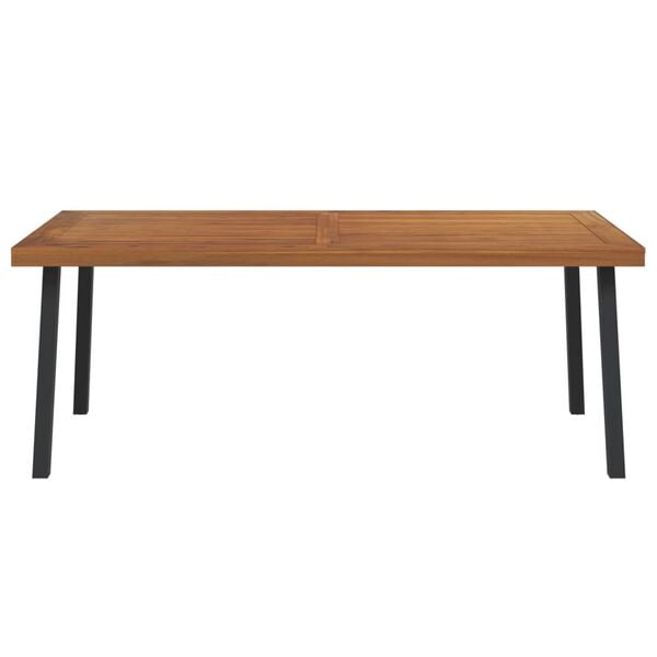 vidaXL Garden Table Wood and Metal Solid acacia wood, powder-coated metal