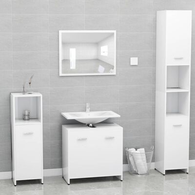 vidaXL Bathroom Cabinet White 23.6"x13"x24" Chipboard