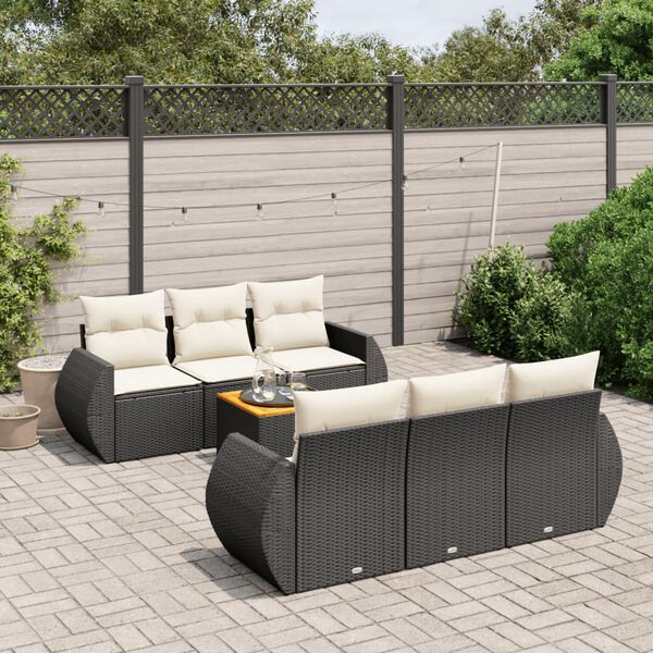 vidaXL Garden Sofa Set Black PE rattan Large Modular Garden Sofa Set