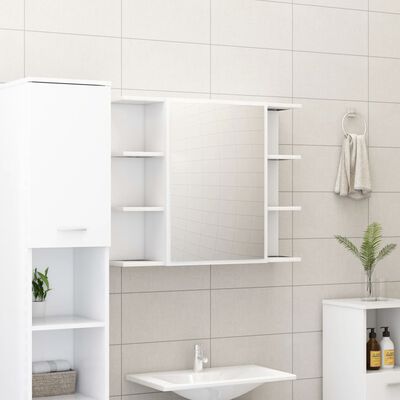 vidaXL Bathroom Mirror Cabinet White 31.5"x8.1"x25.2" Chipboard