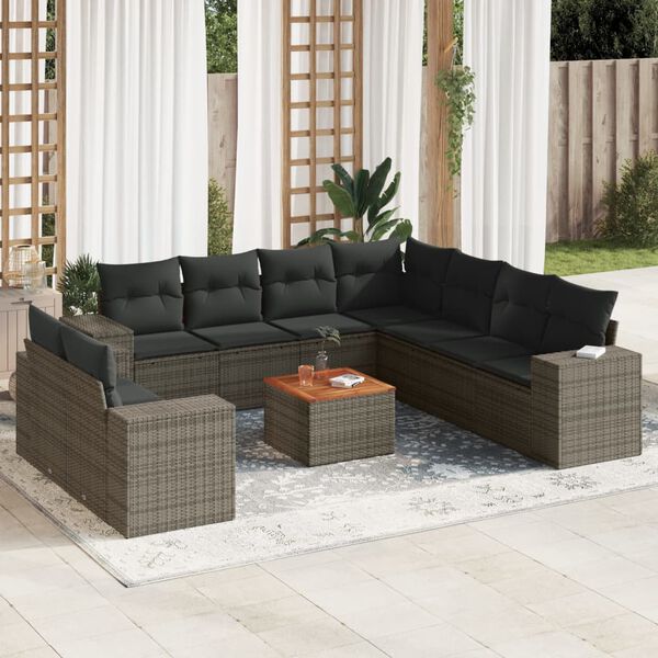vidaXL Garden Sofa Set Grey