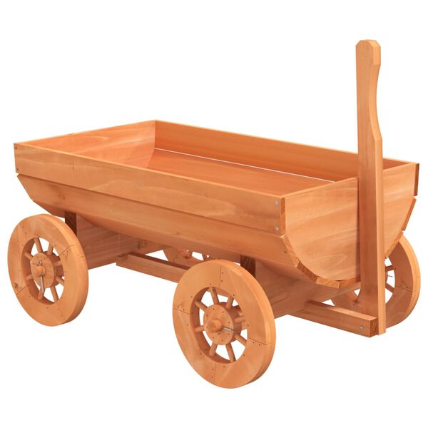 vidaXL Decorative Wagon Natural Wood Solid fir wood Medium Portable